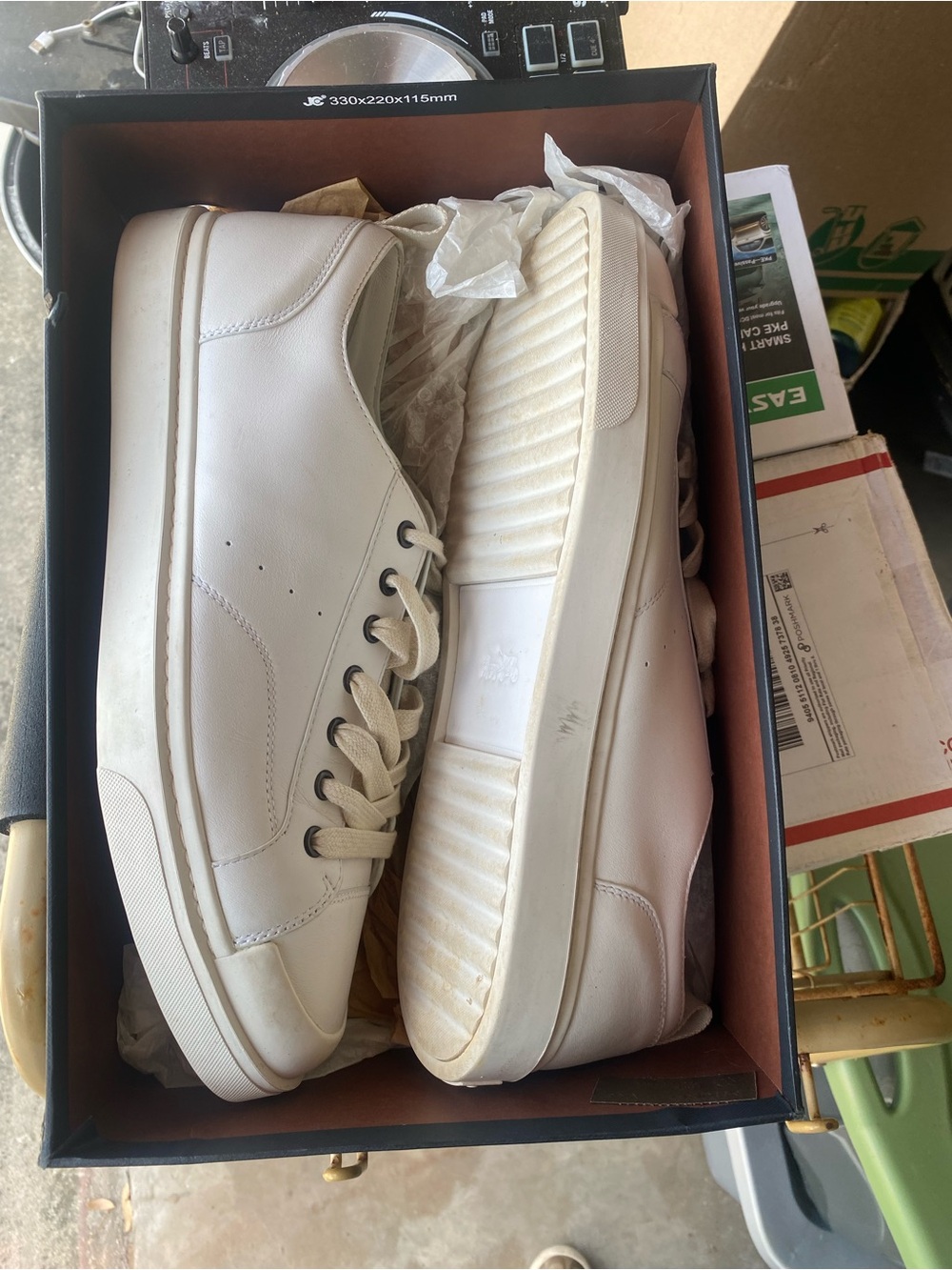 Coach White Leather Low-Top Sneakers